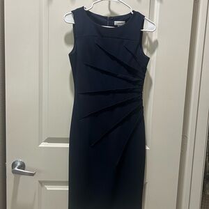 Calvin Klein Blue Ruched Sheath Dress